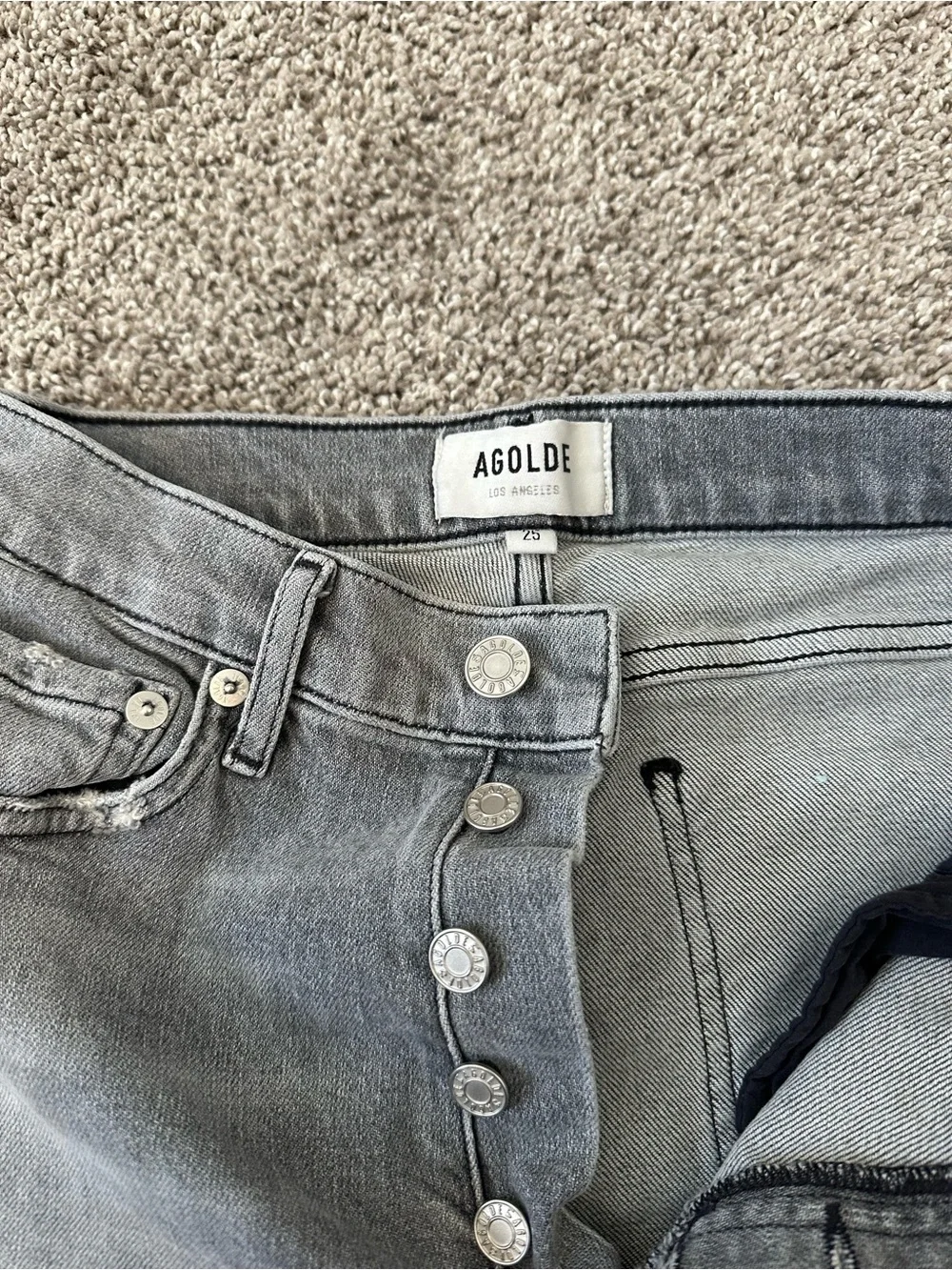 Agolde Button-Fly Denim Jeans - Picture 3 of 4